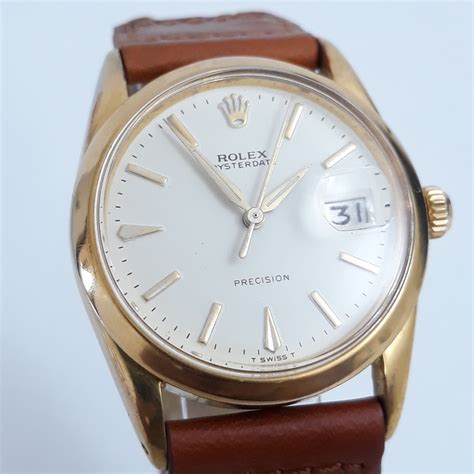 rolex oysterdate precision 6694 gold|Rolex 6694 watch band size.